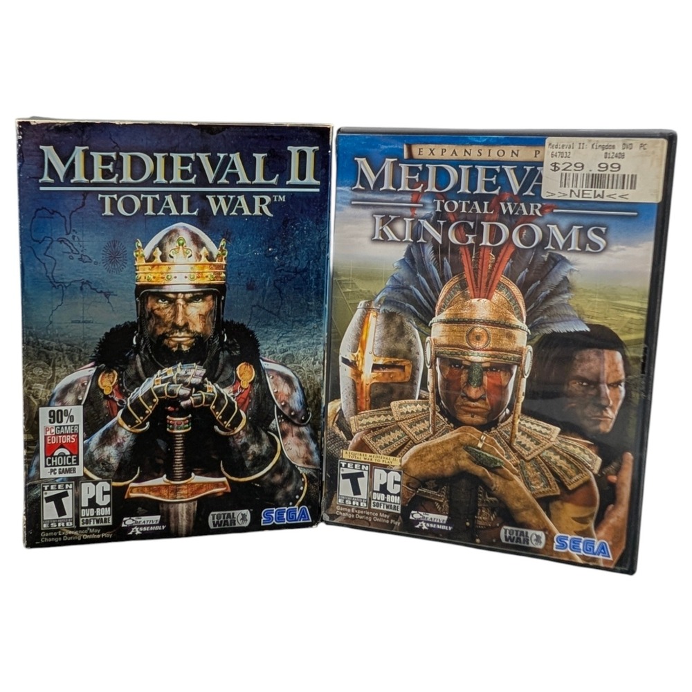 Medieval II Total War PC Game & Kingdoms Expansion Pack Complete Set